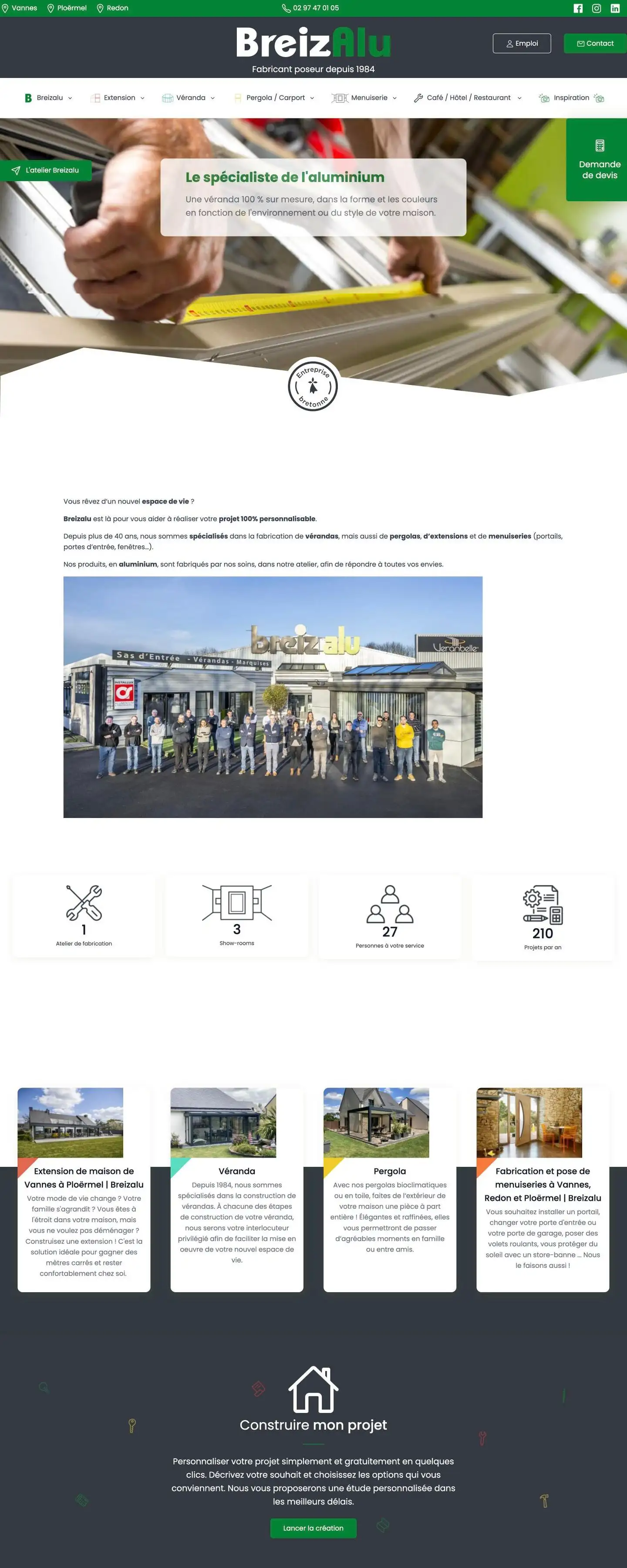 Page d'accueil du site Breizalu
