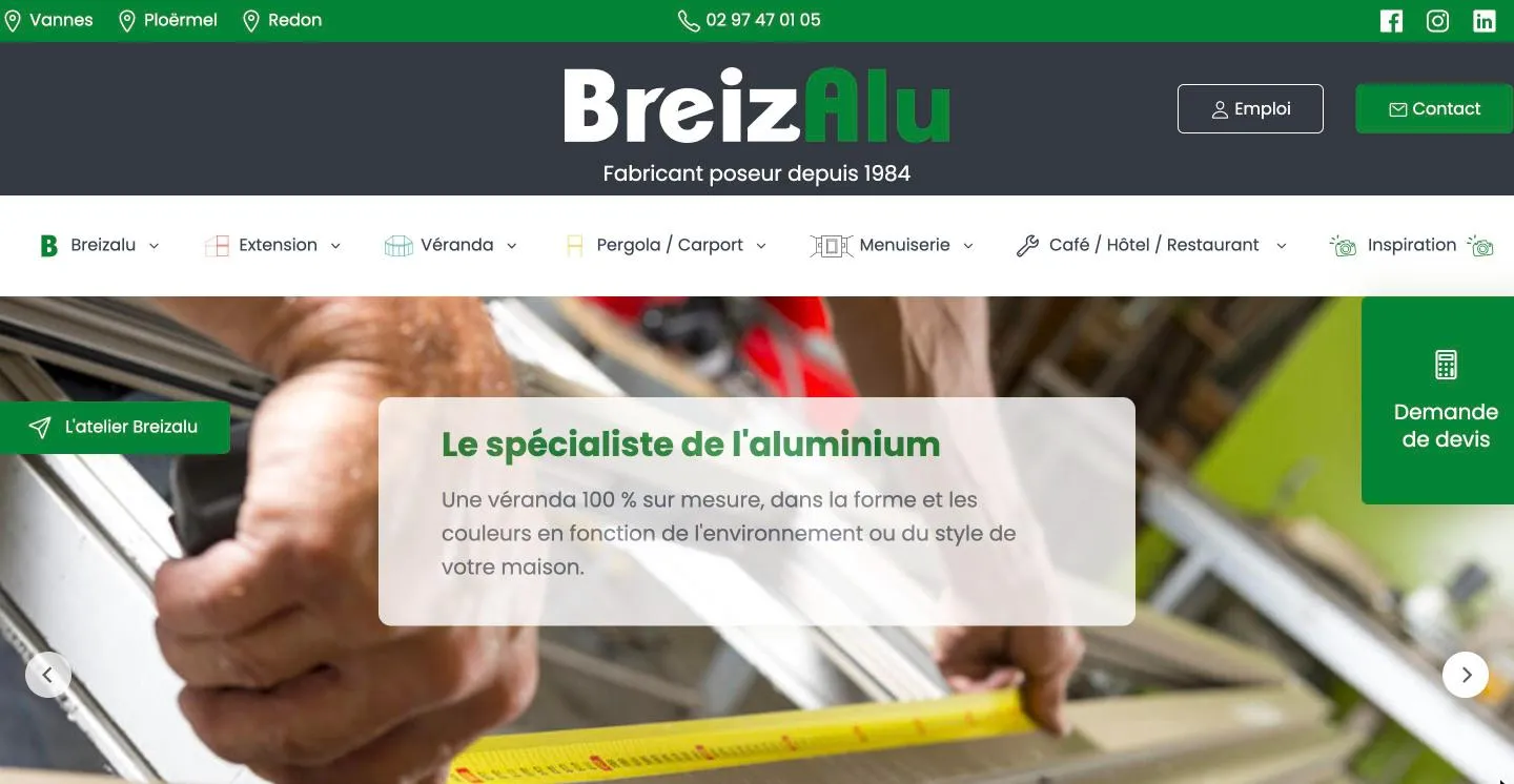 Page d'accueil du site Breizalu