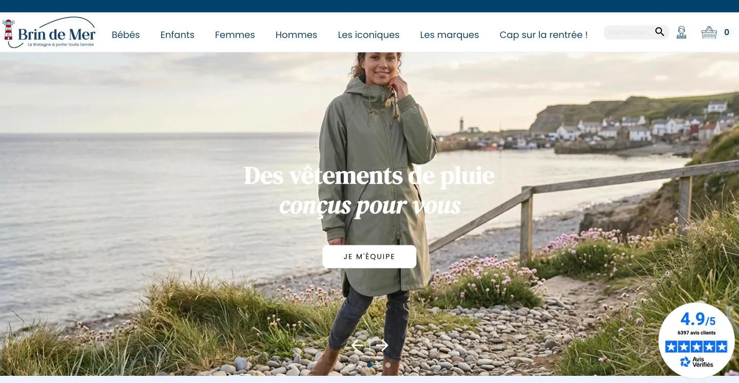 Page d'accueil du site Brin de mer