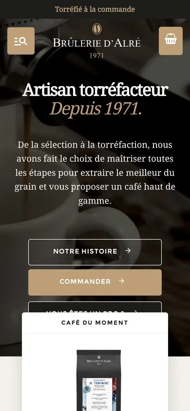 Version mobile du site Brûlerie d'Alré