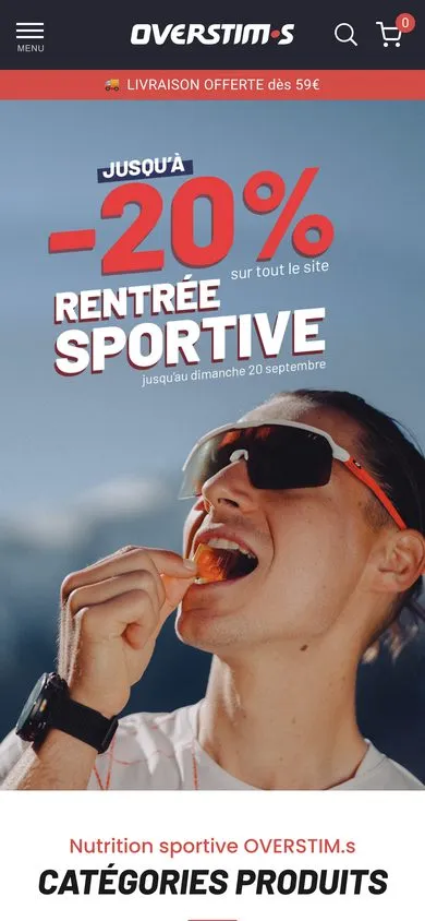 Version mobile du site Overstim.s